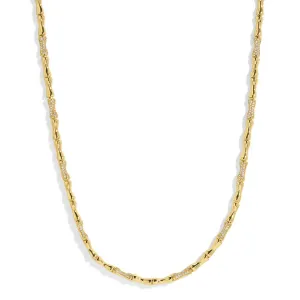 bamboo pave necklace in gold