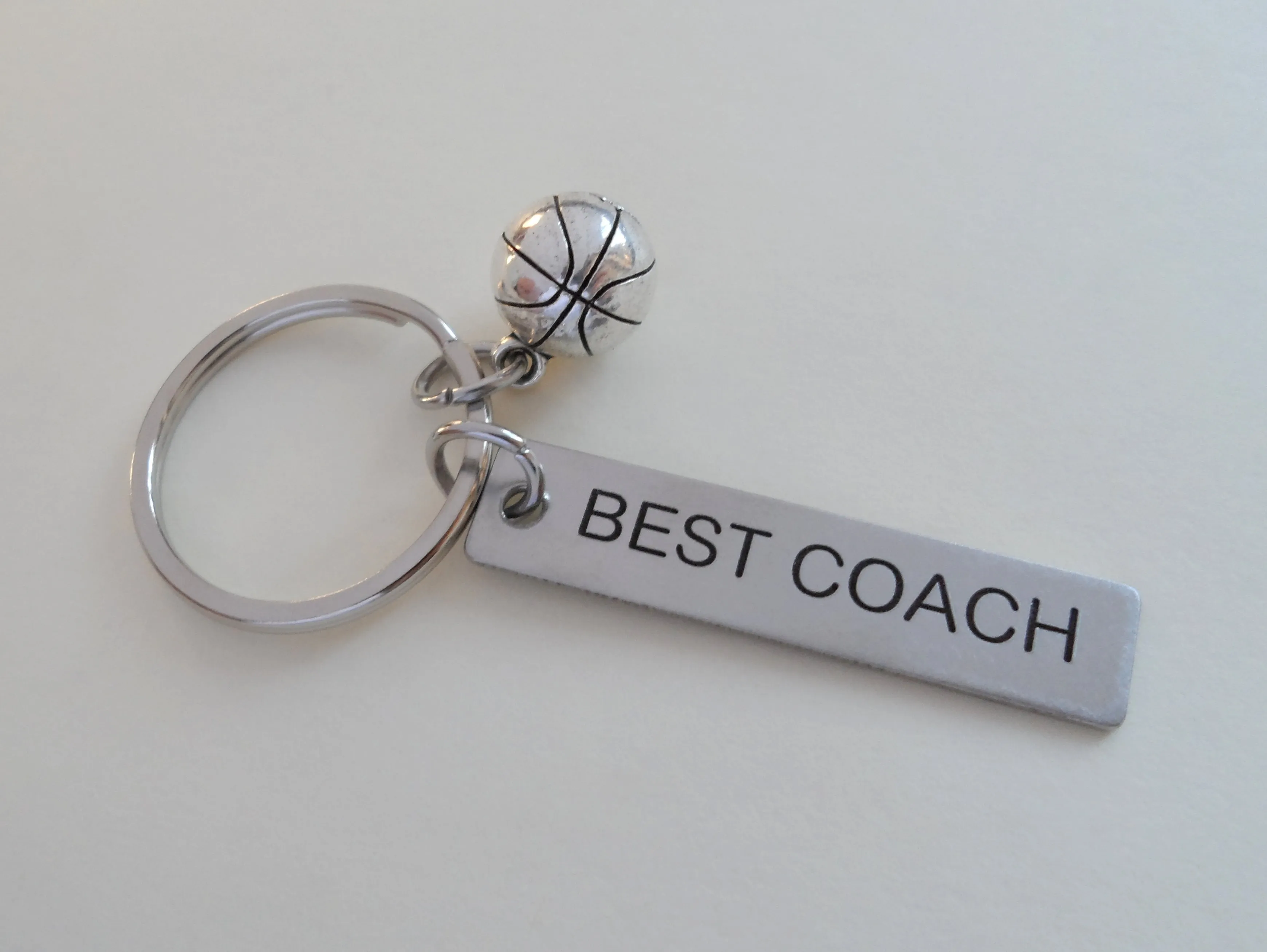 Basketball Coach Appreciation Gift • Engraved "Best Coach" Keychain | Jewelry Everyday