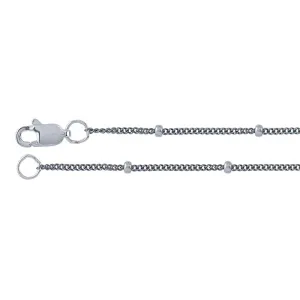 Beaded Cable Gunmetal Sterling Silver 1.2mm Chain