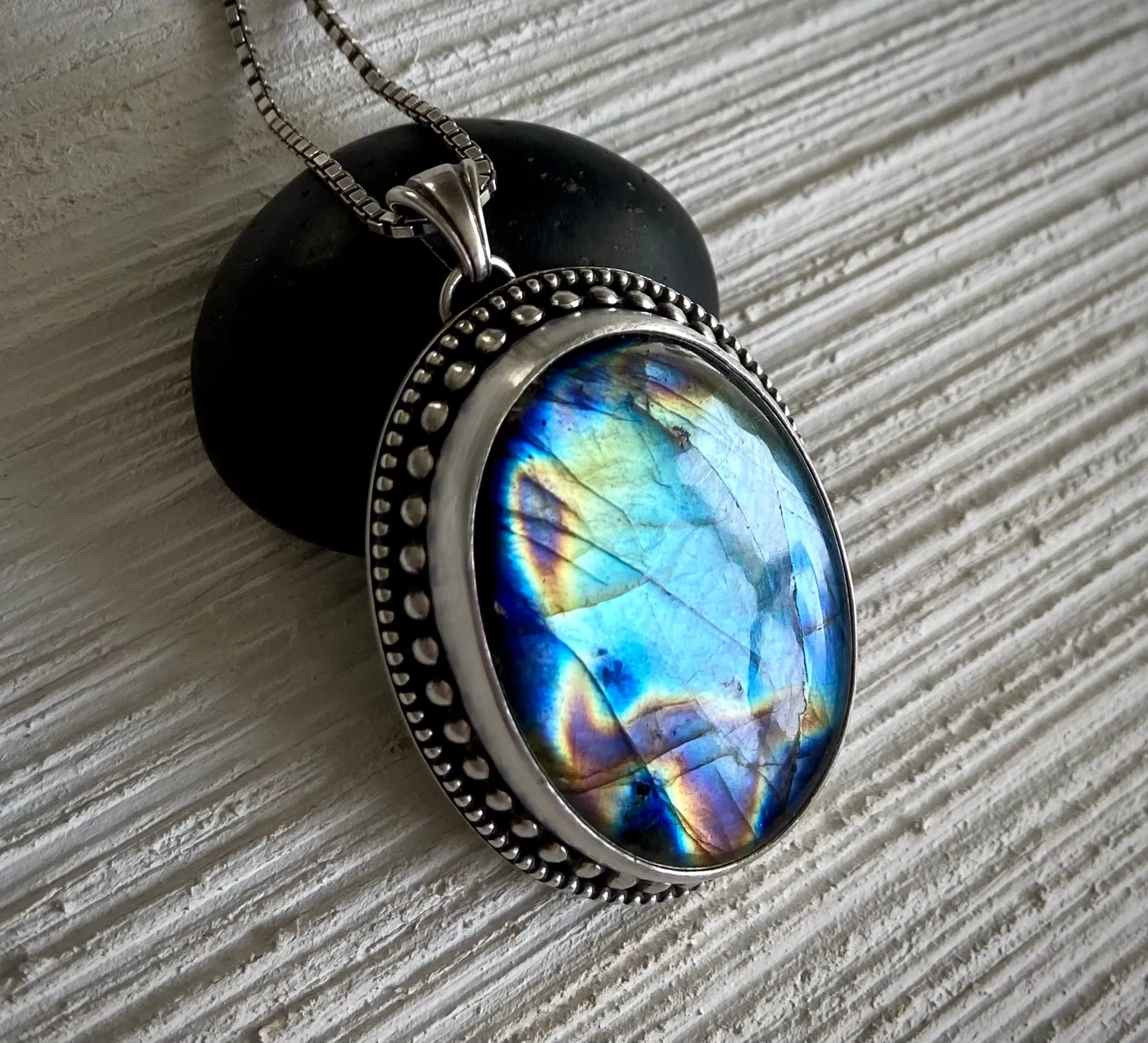 Beaded Labradorite Pendant