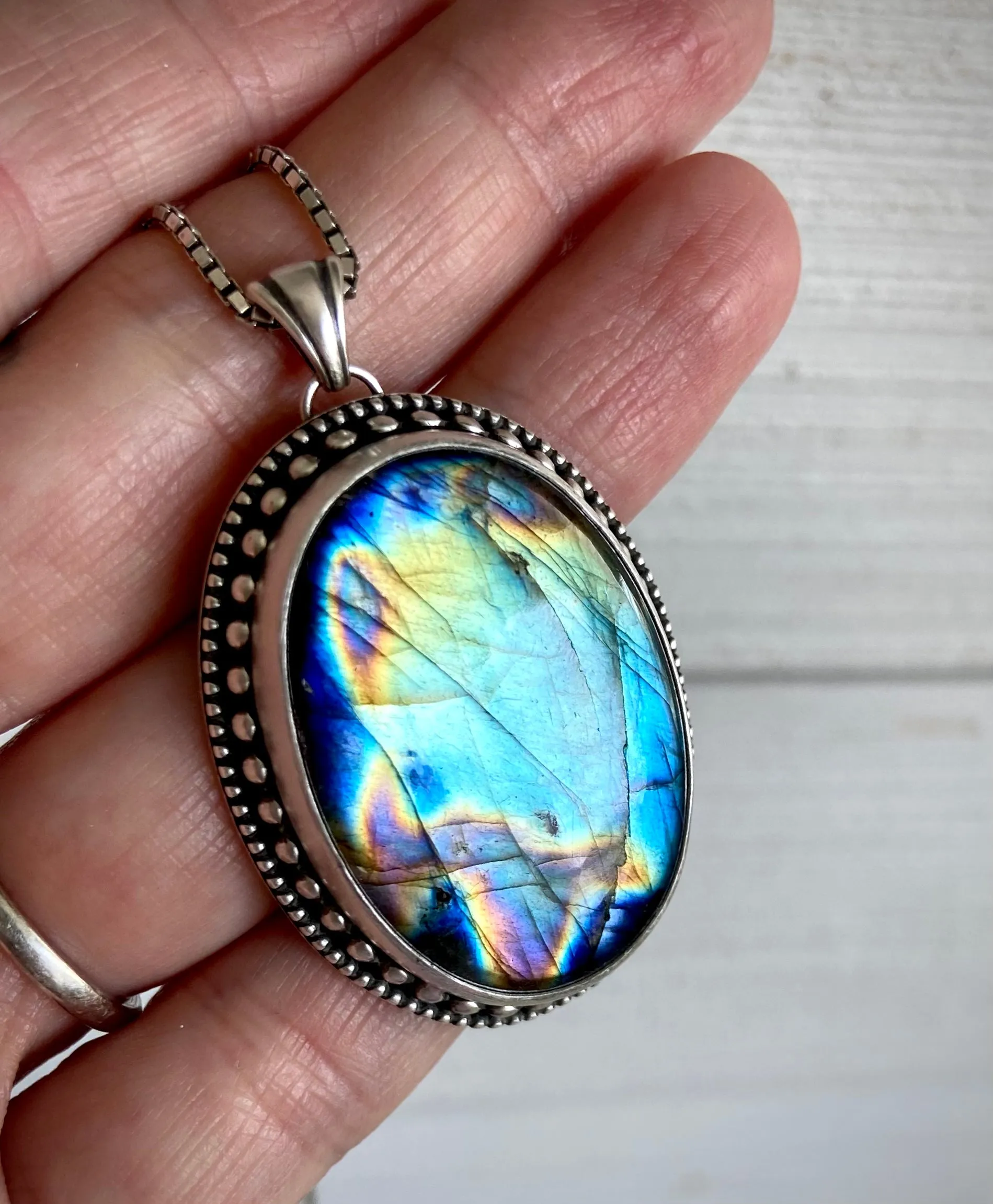 Beaded Labradorite Pendant