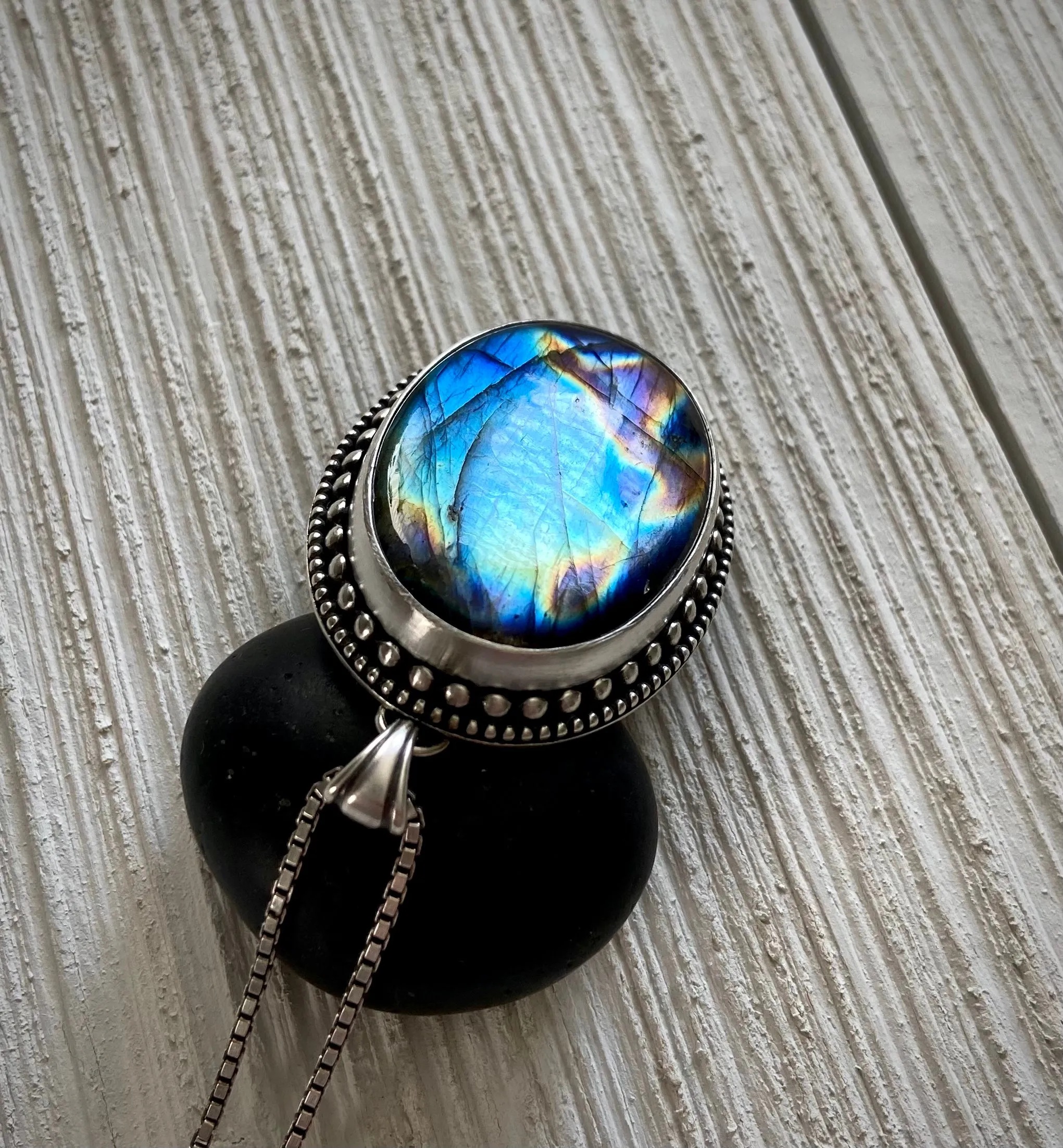 Beaded Labradorite Pendant