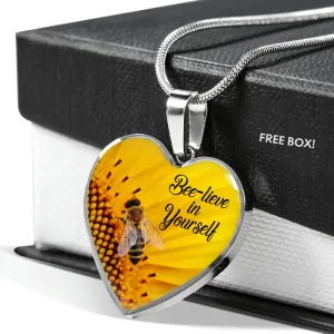 Bee-lieve in Yourself Necklace, Thinking of You Gift, Stay Strong, Positivity Gift