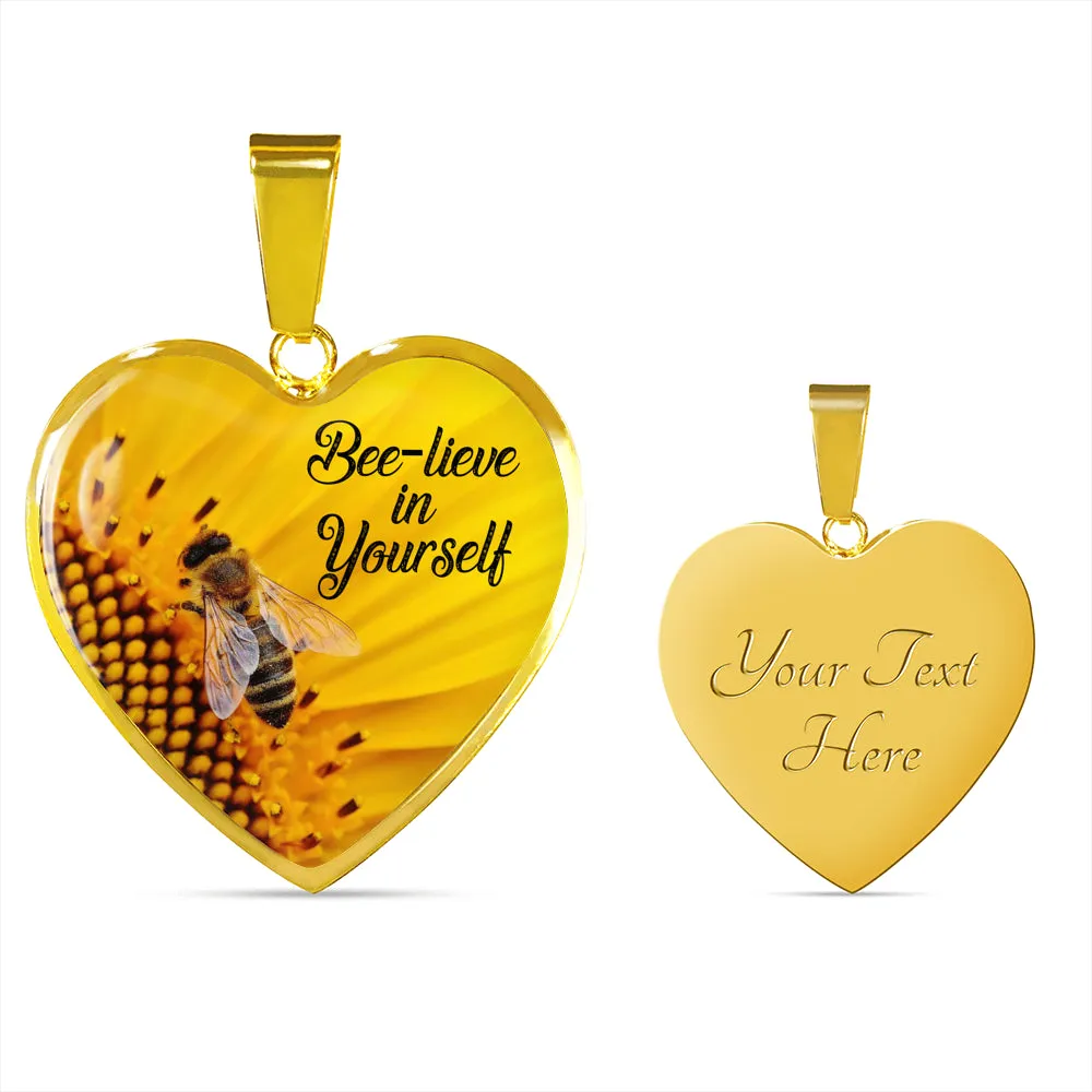 Bee-lieve in Yourself Necklace, Thinking of You Gift, Stay Strong, Positivity Gift
