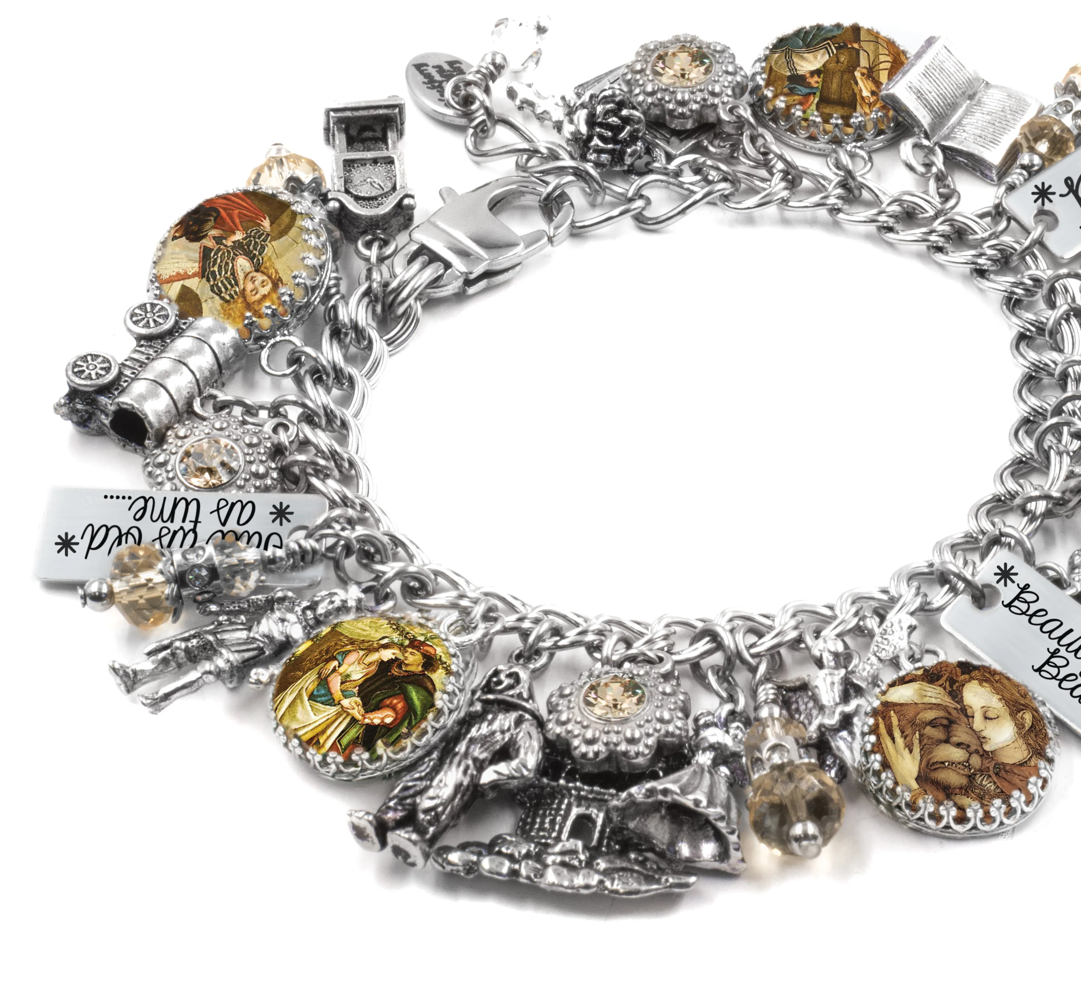 Belle and the Beast Crystal Charm Bracelet