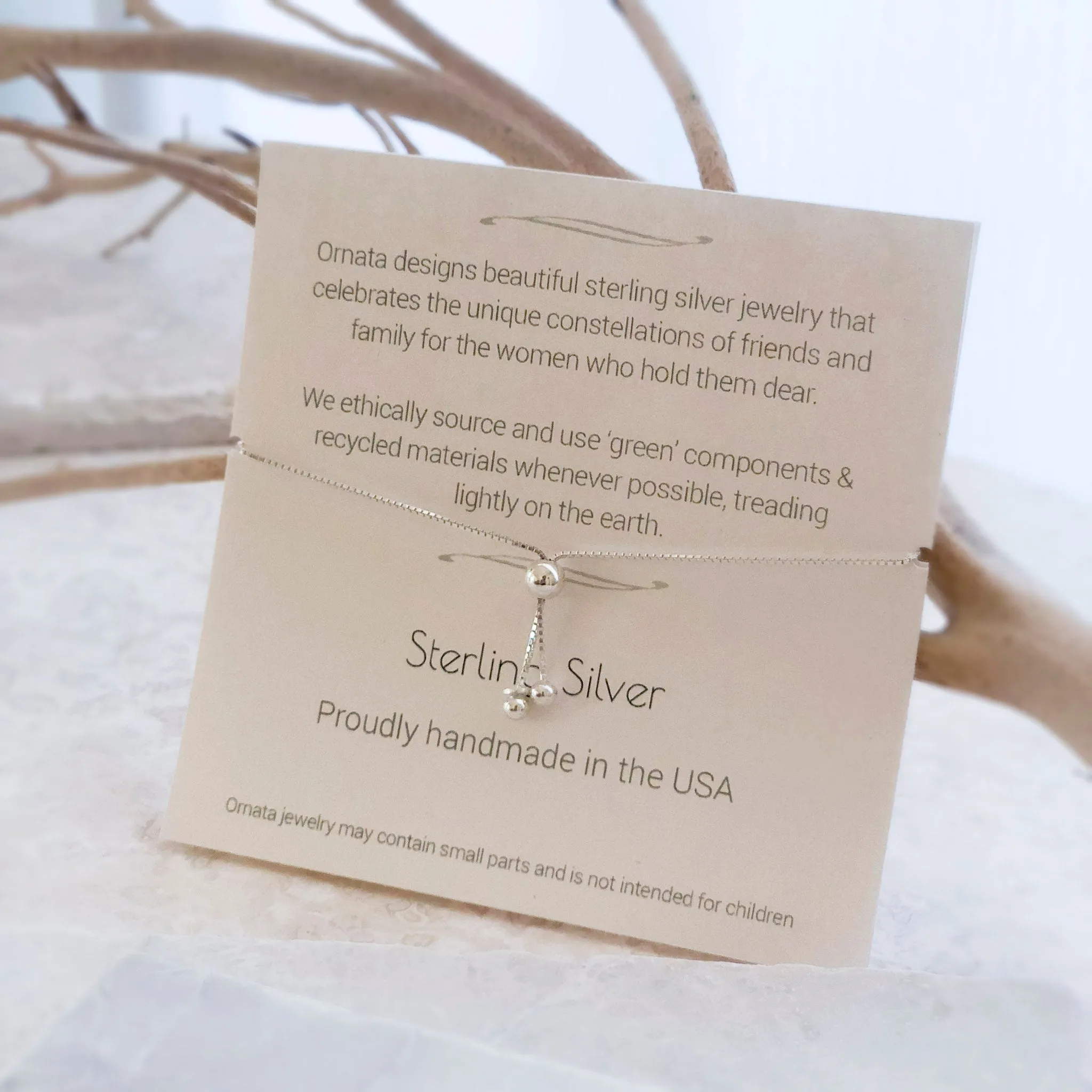 “Best Friends” Sterling Silver Bolo Bracelet on Personalized Jewelry Card