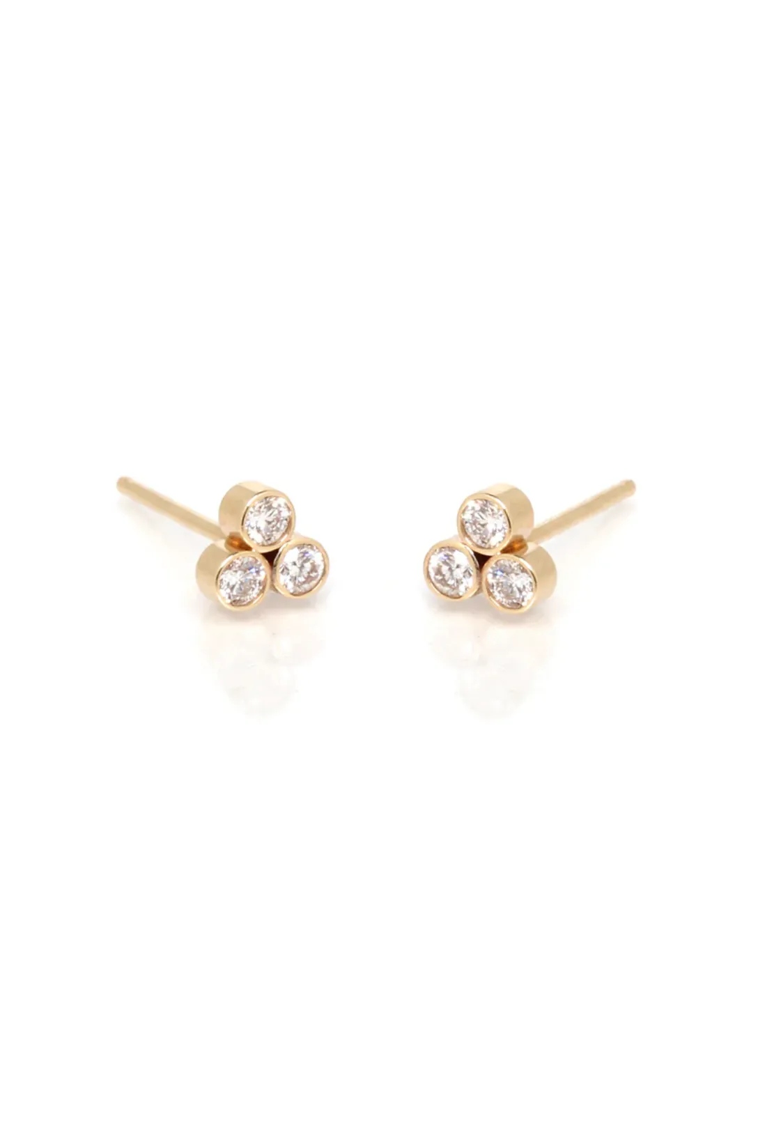 Bezel Set Diamond Trio Earrings