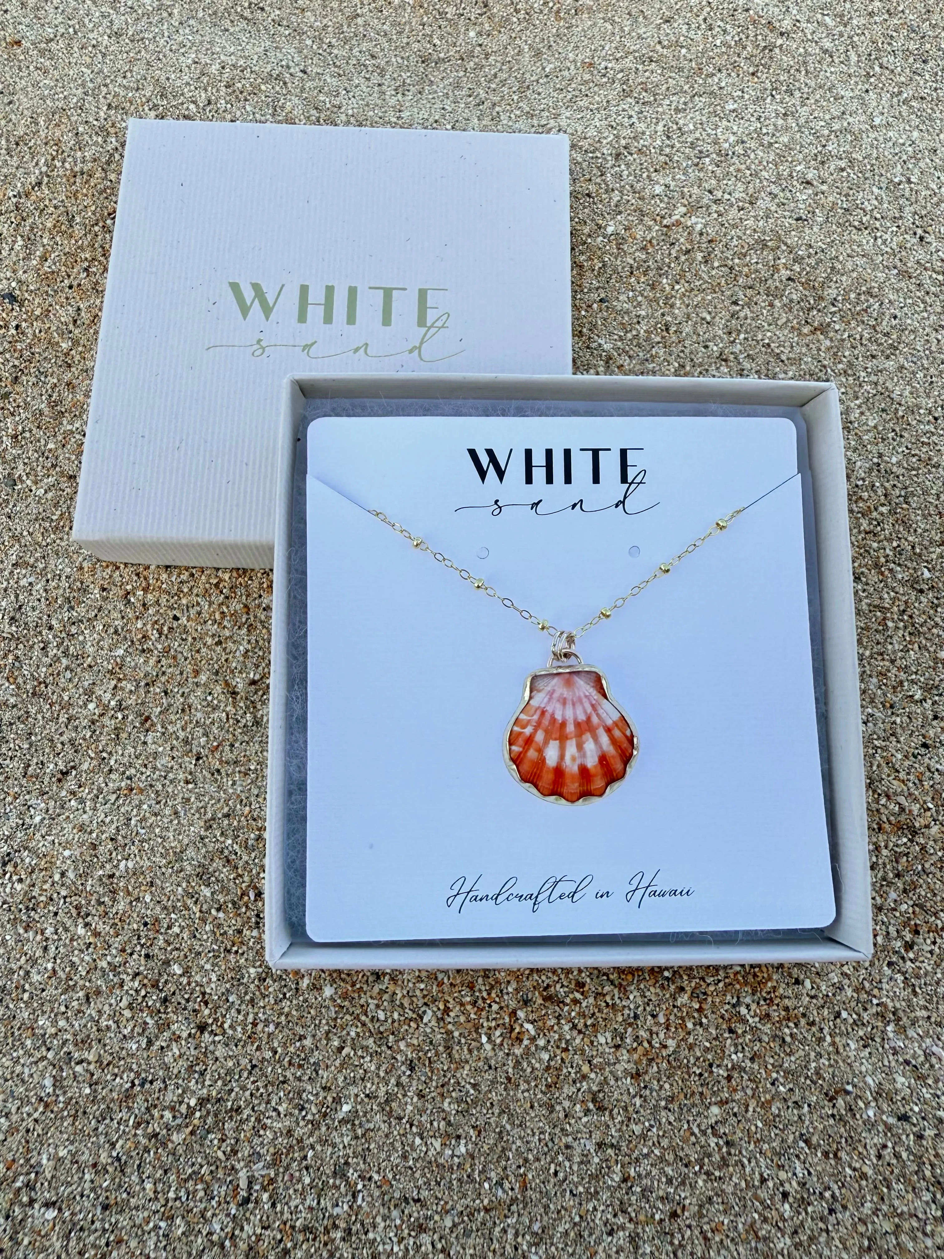 Bezeled Sunrise Shell Necklaces
