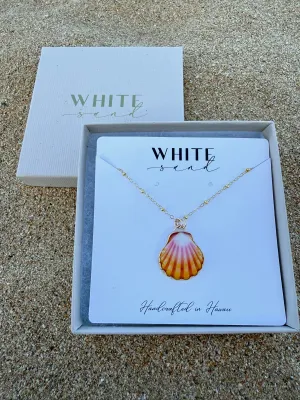 Bezeled Sunrise Shell Necklaces