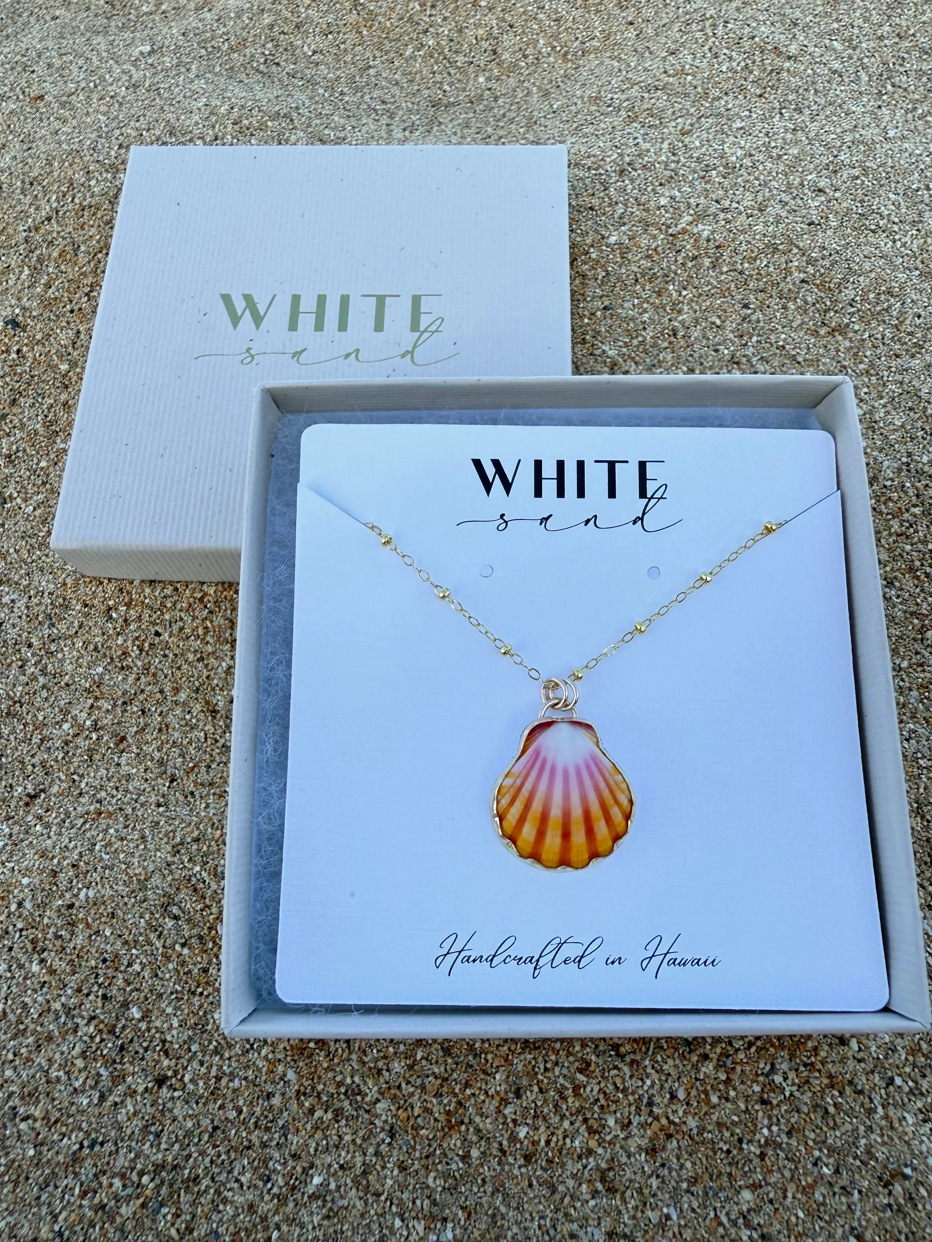 Bezeled Sunrise Shell Necklaces