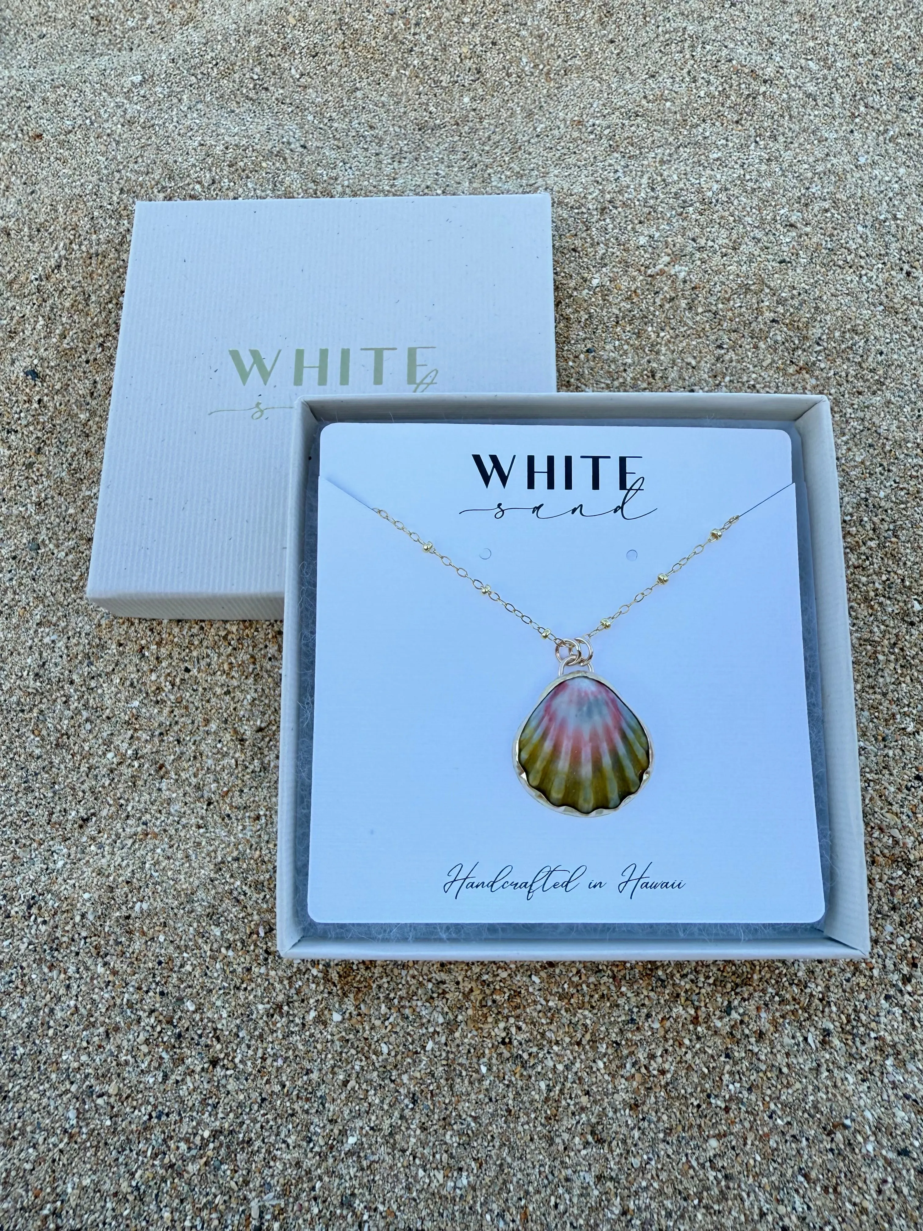 Bezeled Sunrise Shell Necklaces