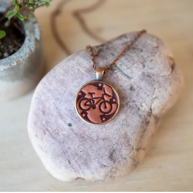 Bike Gear Pendant Necklace