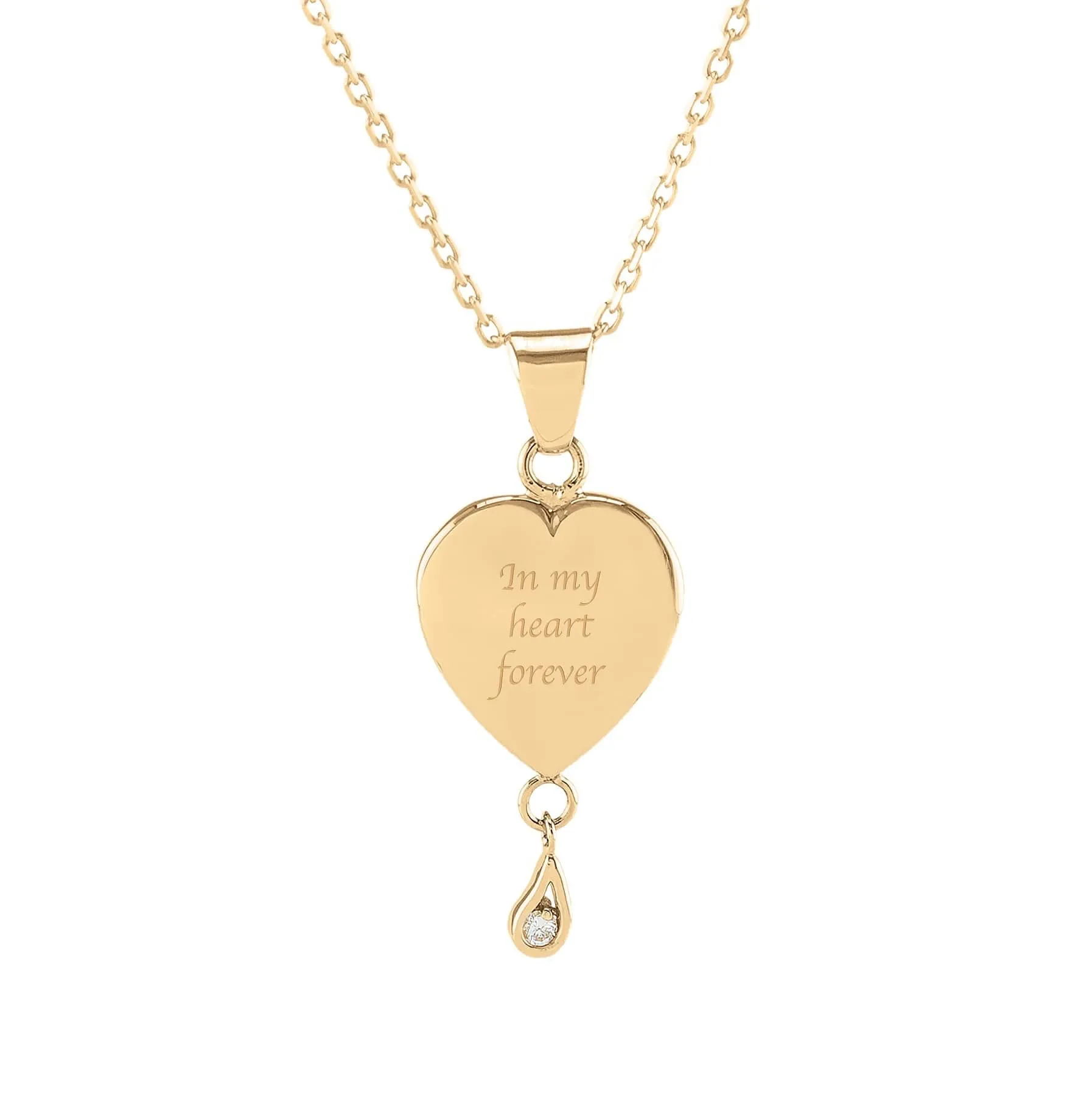 Birthstone Heart Pendant Urn (10K)