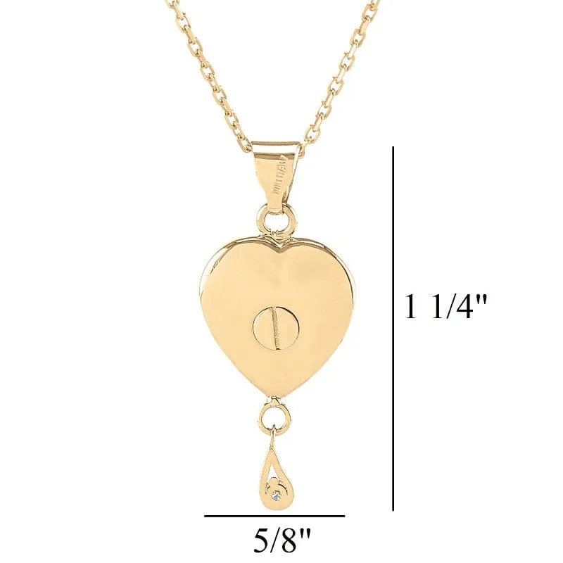Birthstone Heart Pendant Urn (10K)