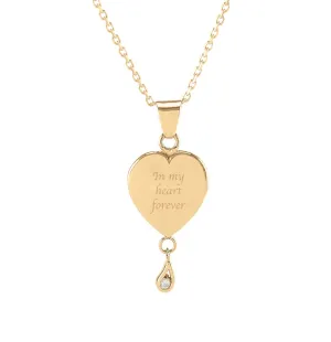 Birthstone Heart Pendant Urn (10K)
