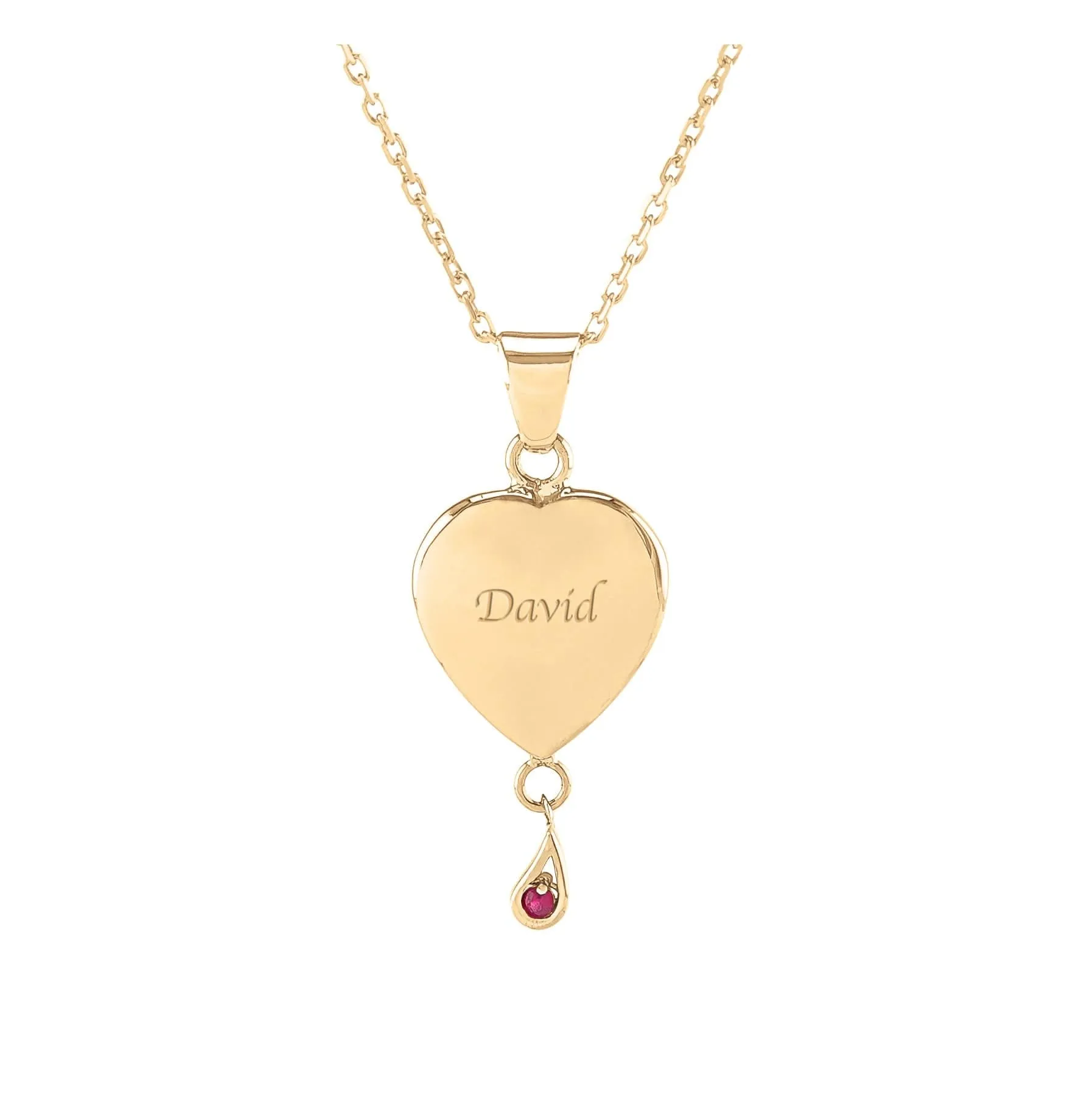 Birthstone Heart Pendant Urn (10K)