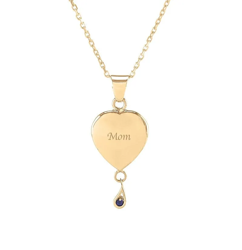 Birthstone Heart Pendant Urn (10K)