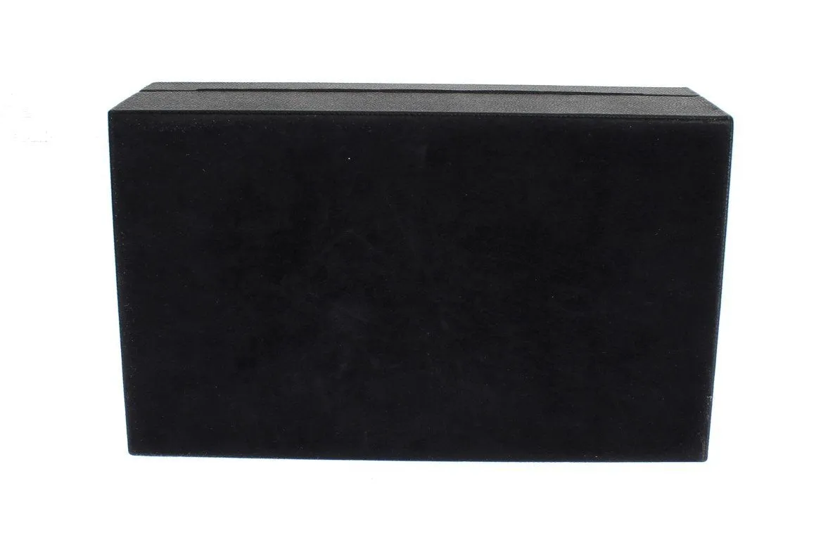 Black Dauphine Leather Watch Jewelry Sunglasses Case