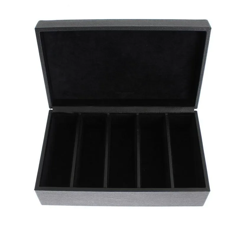 Black Dauphine Leather Watch Jewelry Sunglasses Case