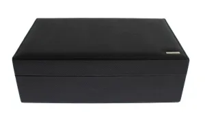Black Dauphine Leather Watch Jewelry Sunglasses Case