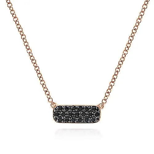 Black Diamond Bar Necklaces