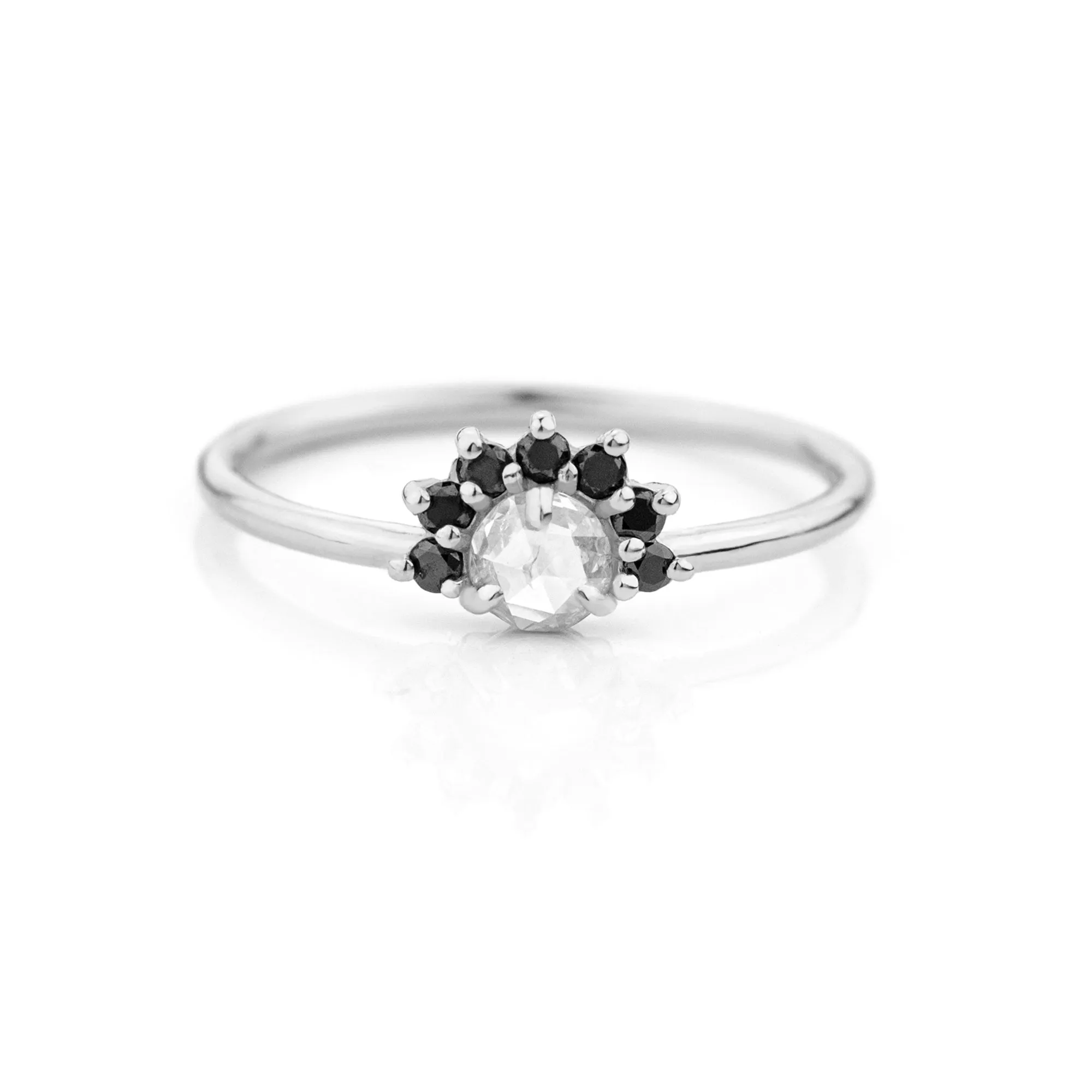 Black Diamond Half Halo Ring