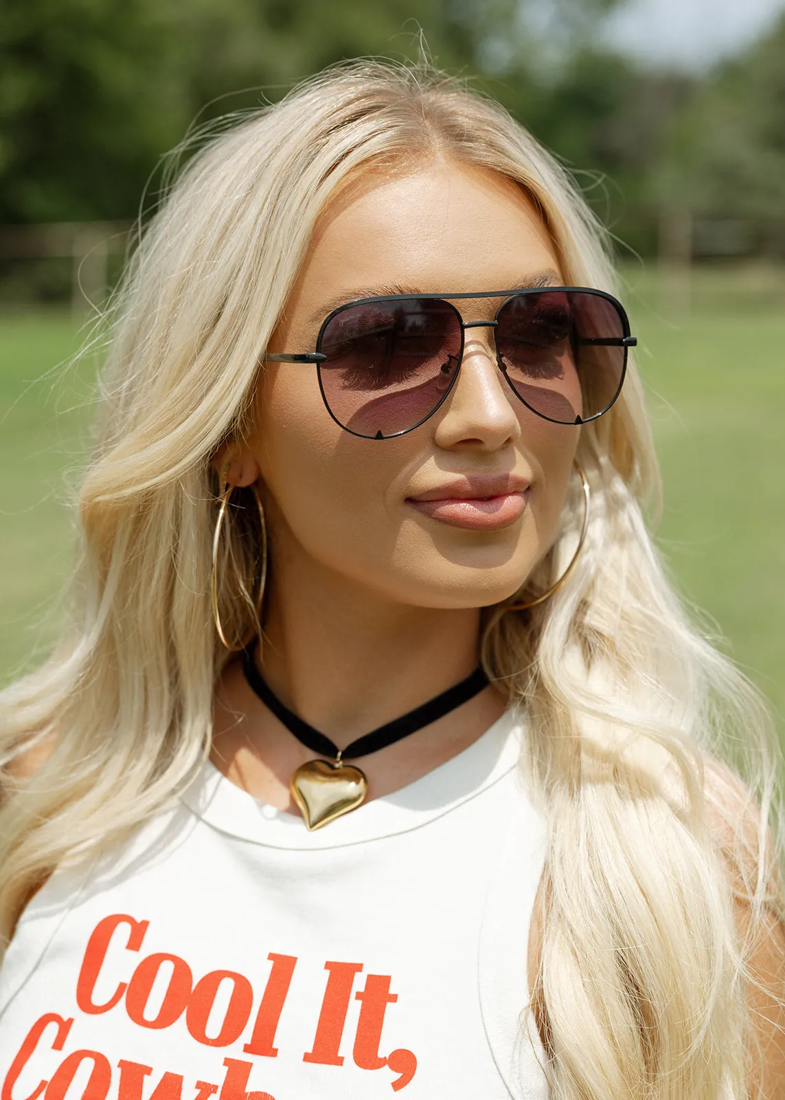 Black Gradient Aviator Sunglasses