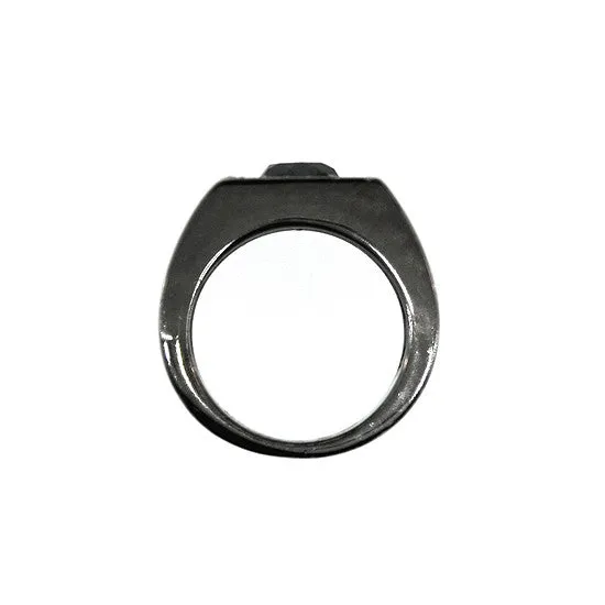 Blackened 18k Gold Jefe Ring Black Diamond Blue Sapphire
