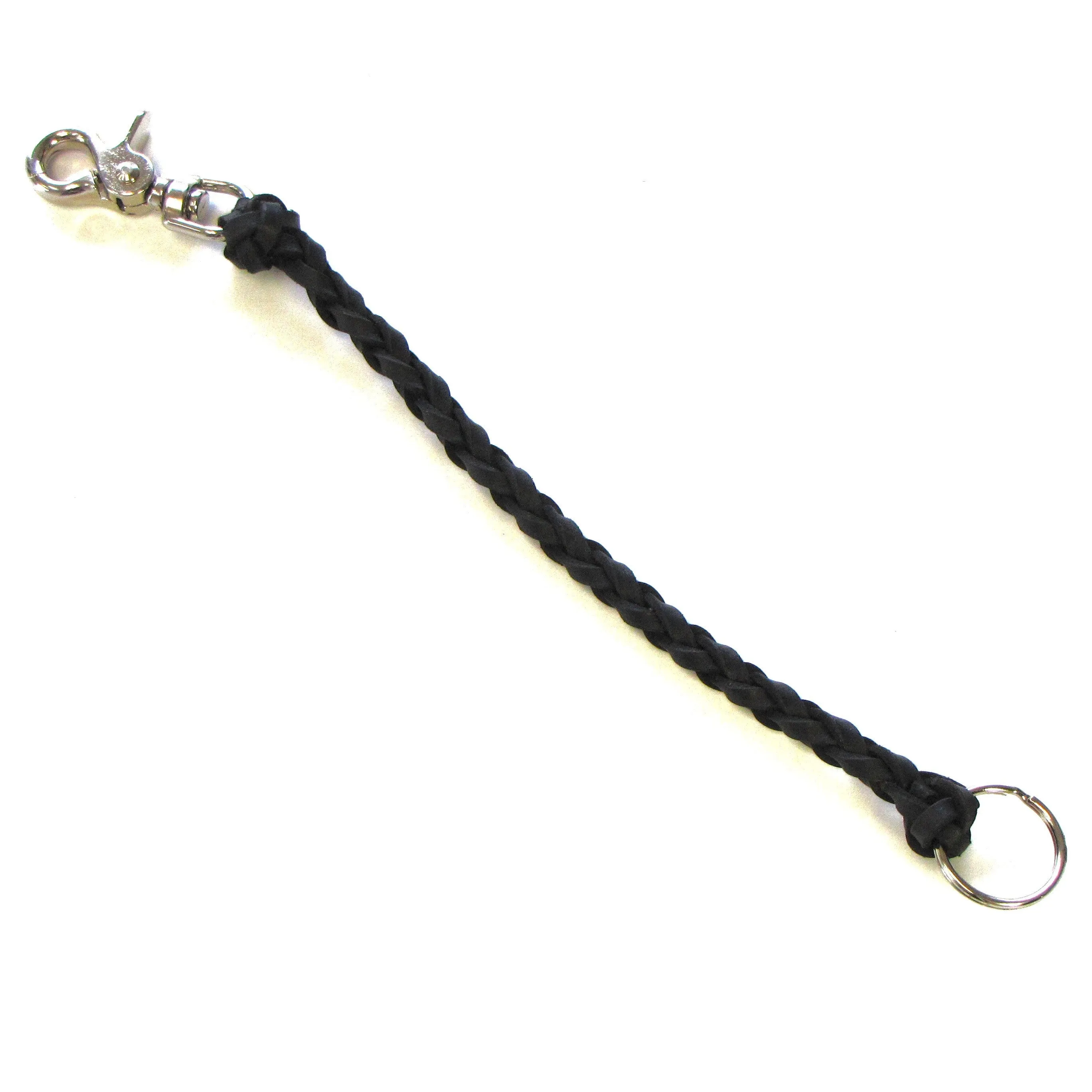 BLC-B  Braided Leather Key Chain- Black