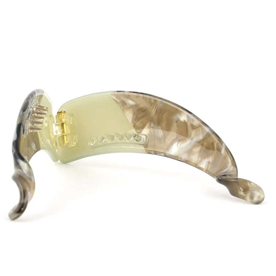 Blend Marble Style Plastic Olive Banana Hair Clip