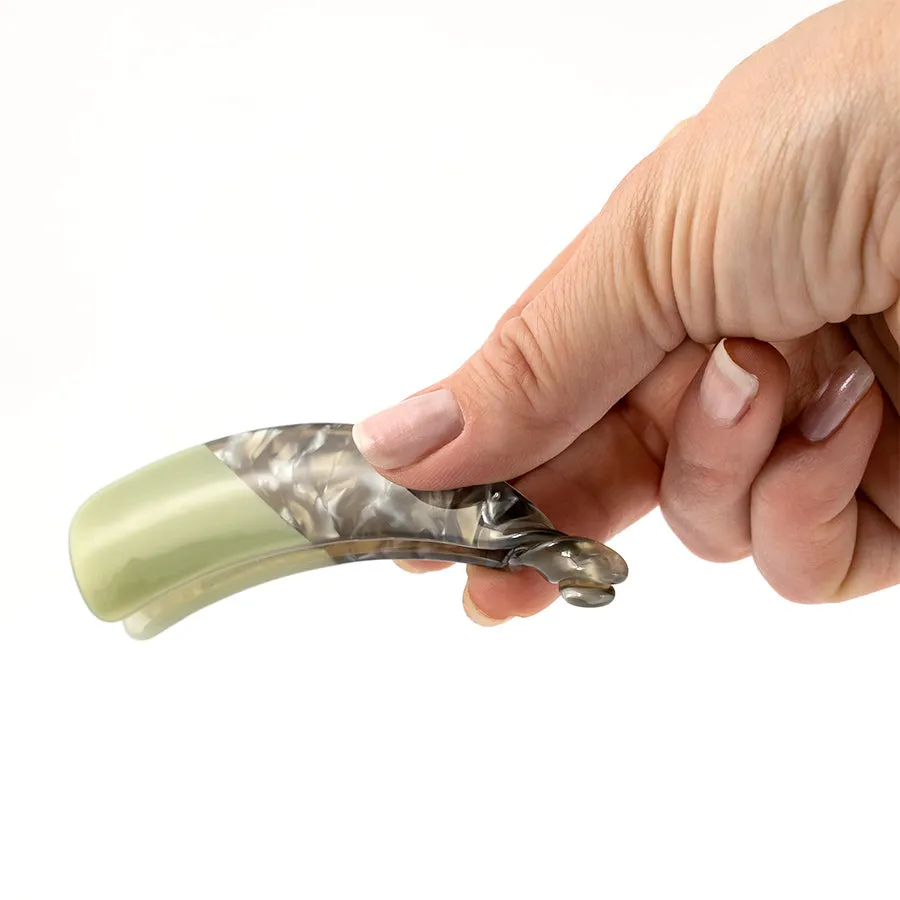 Blend Marble Style Plastic Olive Banana Hair Clip