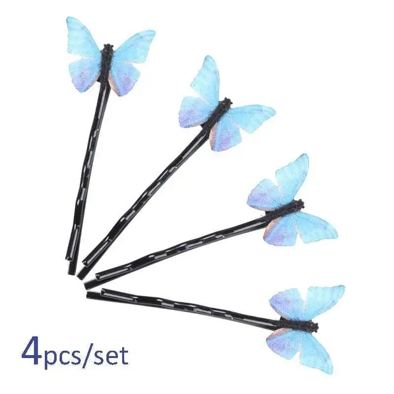 Blue Mini Butterfly Charming Hair Clips Cute Luxurious Hair Clips For Teens Women Hair Accessories Modern Lightweight Hair Jewelry