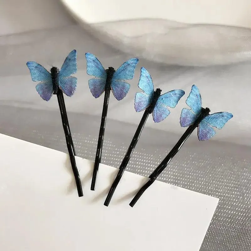 Blue Mini Butterfly Charming Hair Clips Cute Luxurious Hair Clips For Teens Women Hair Accessories Modern Lightweight Hair Jewelry
