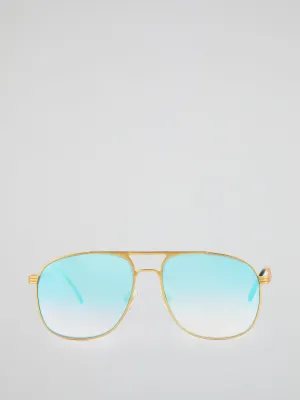 Blue Snatch Matte Aviator Sunglasses