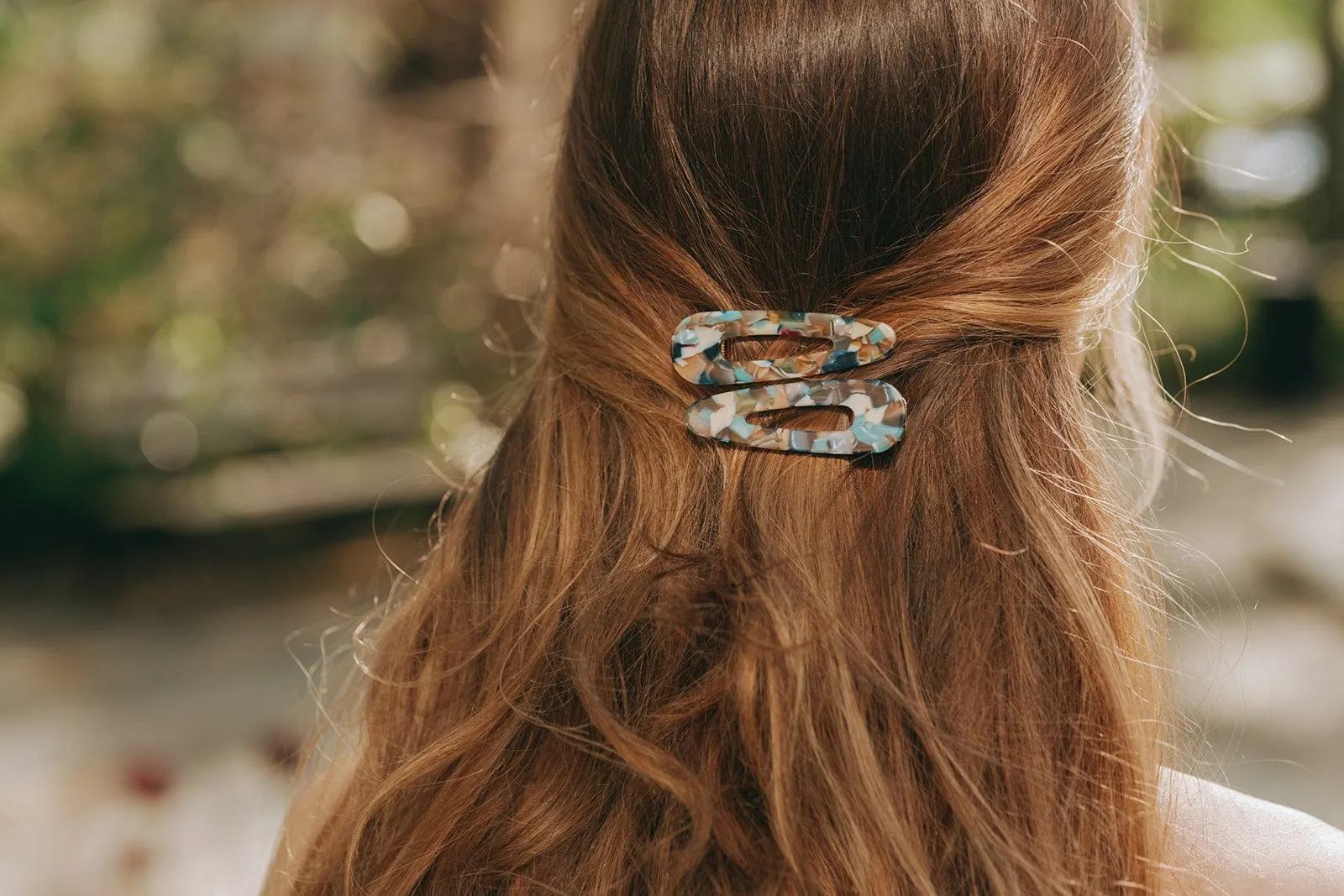 Blue Tortoiseshell Hair Clip Set