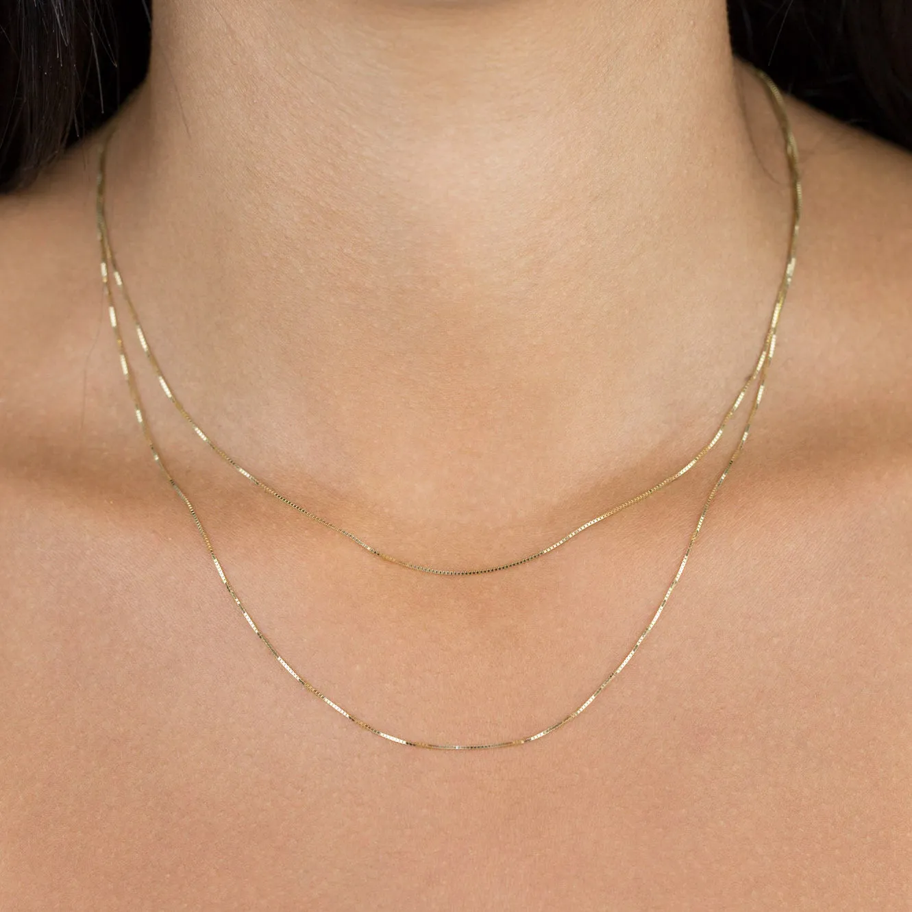 Box Chain Necklace 14K