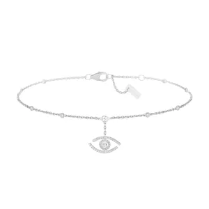 BRACELET DIAMOND WHITE GOLD LUCKY EYE PAVÉ-SET ANKLE BRACELET