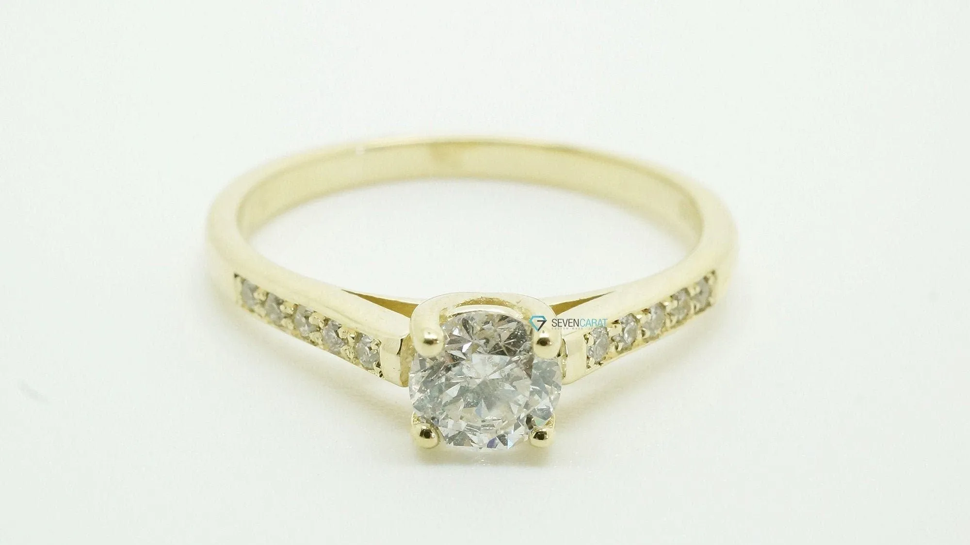 Branch engagement ring-Solitaire diamond ring-Yellow Gold Ring-Promise ring-Cluster engagement ring-4 prong engagement-Thin band engagement