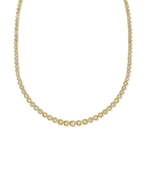 Bryn Bezel Graduated Tennis Necklace 14K