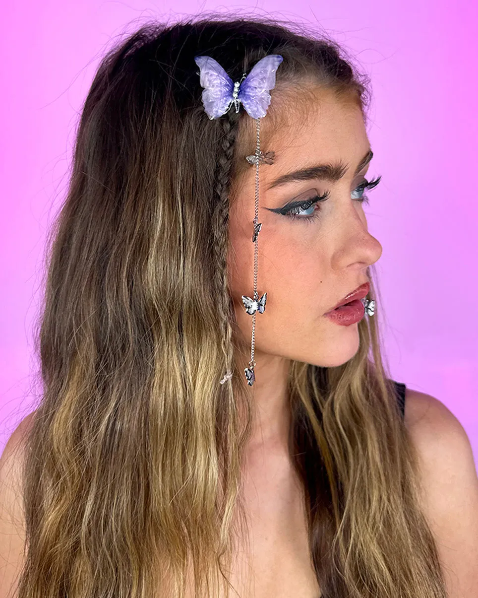 Butterfly Rain Tassle Hair Clip