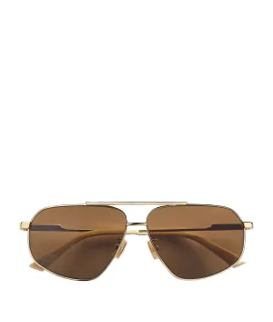BV 1194S Aviator Sunglasses, Gold/Brown