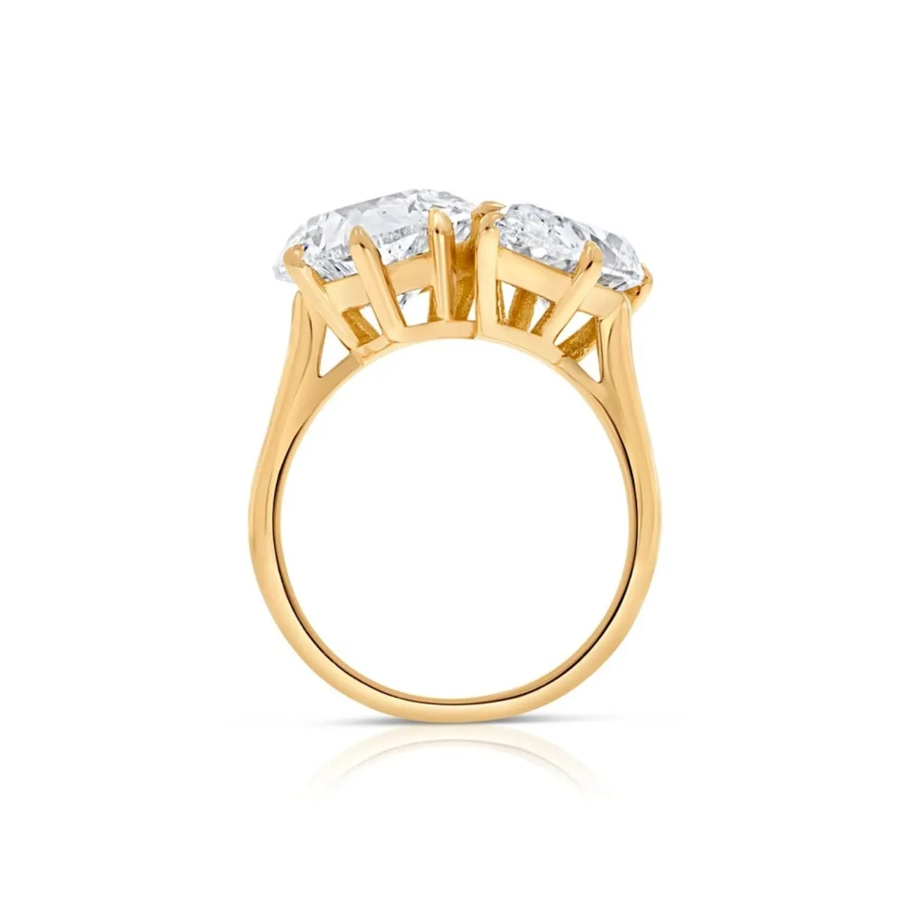 Bypass 5.60 ct Heart and Pear Shape 18K Rose Gold Diamond Engagement Ring
