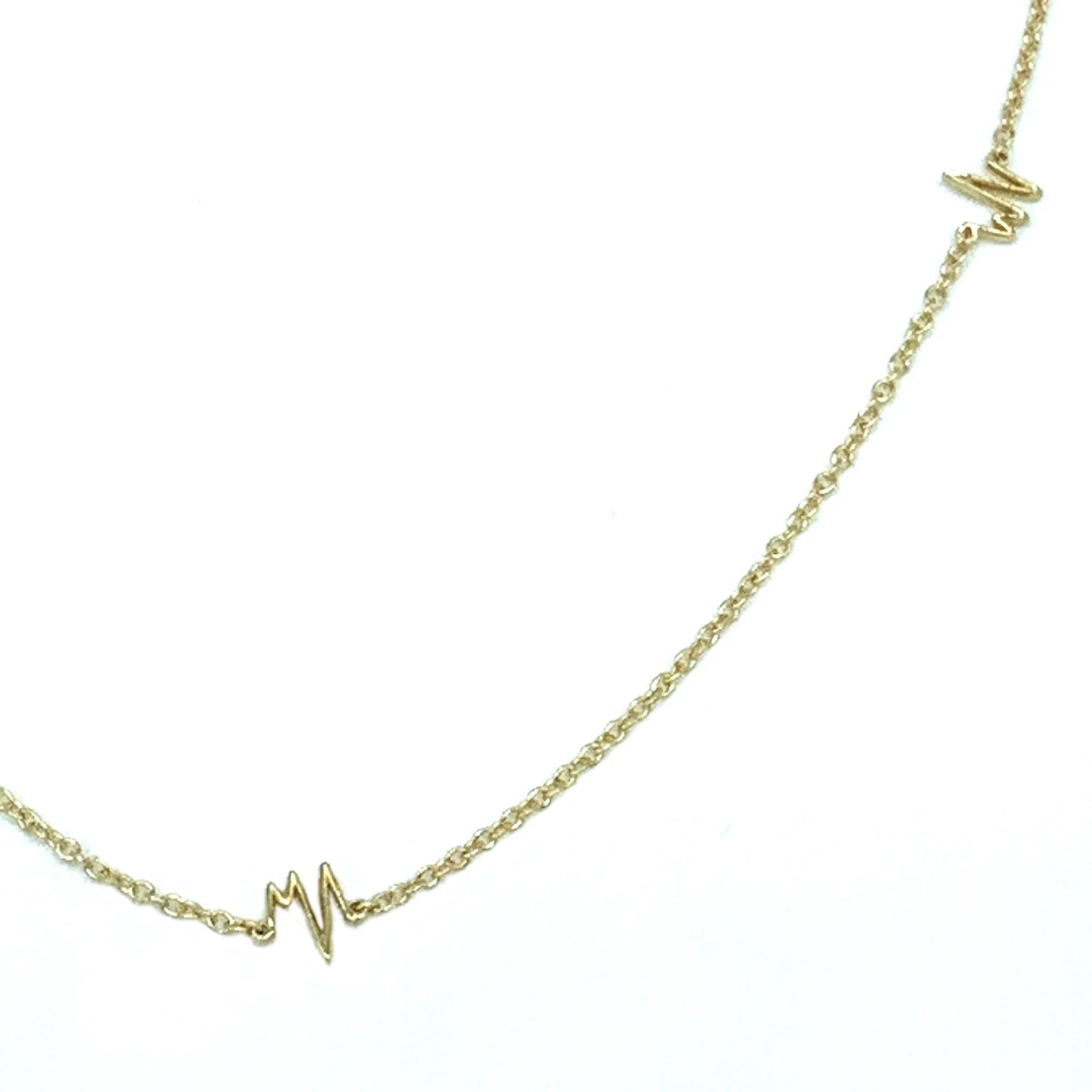 CA 18k Love Human and/or Pet Life Heart Beat Necklace I8 Karat Gold