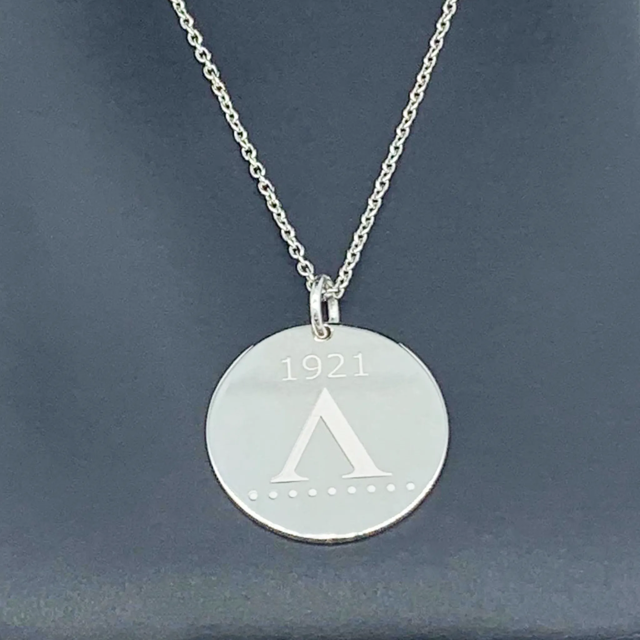 CA Custom 1921 Silver 9 Above Peace Circle Pendant (Rhodium white gold plated)