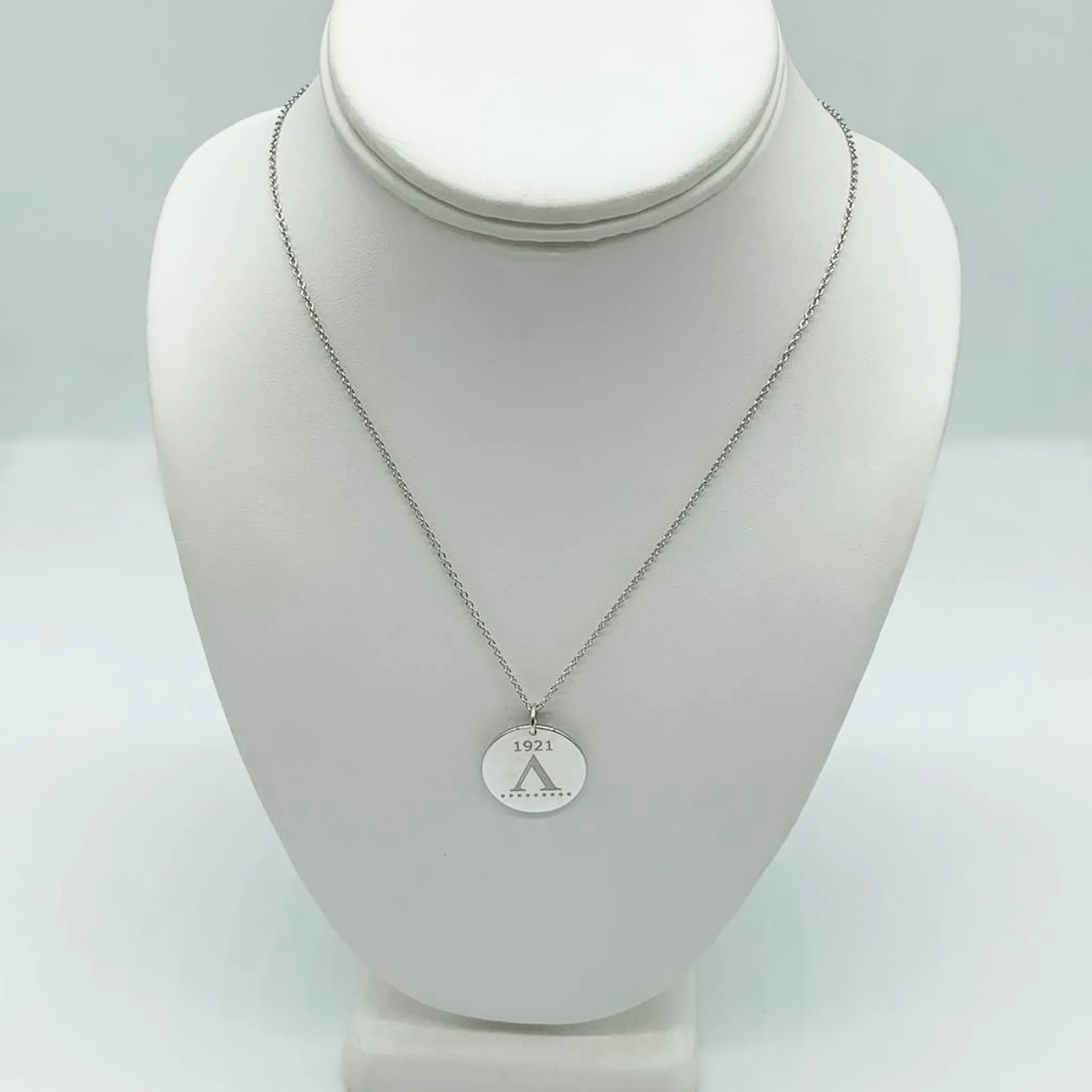 CA Custom 1921 Silver 9 Above Peace Circle Pendant (Rhodium white gold plated)