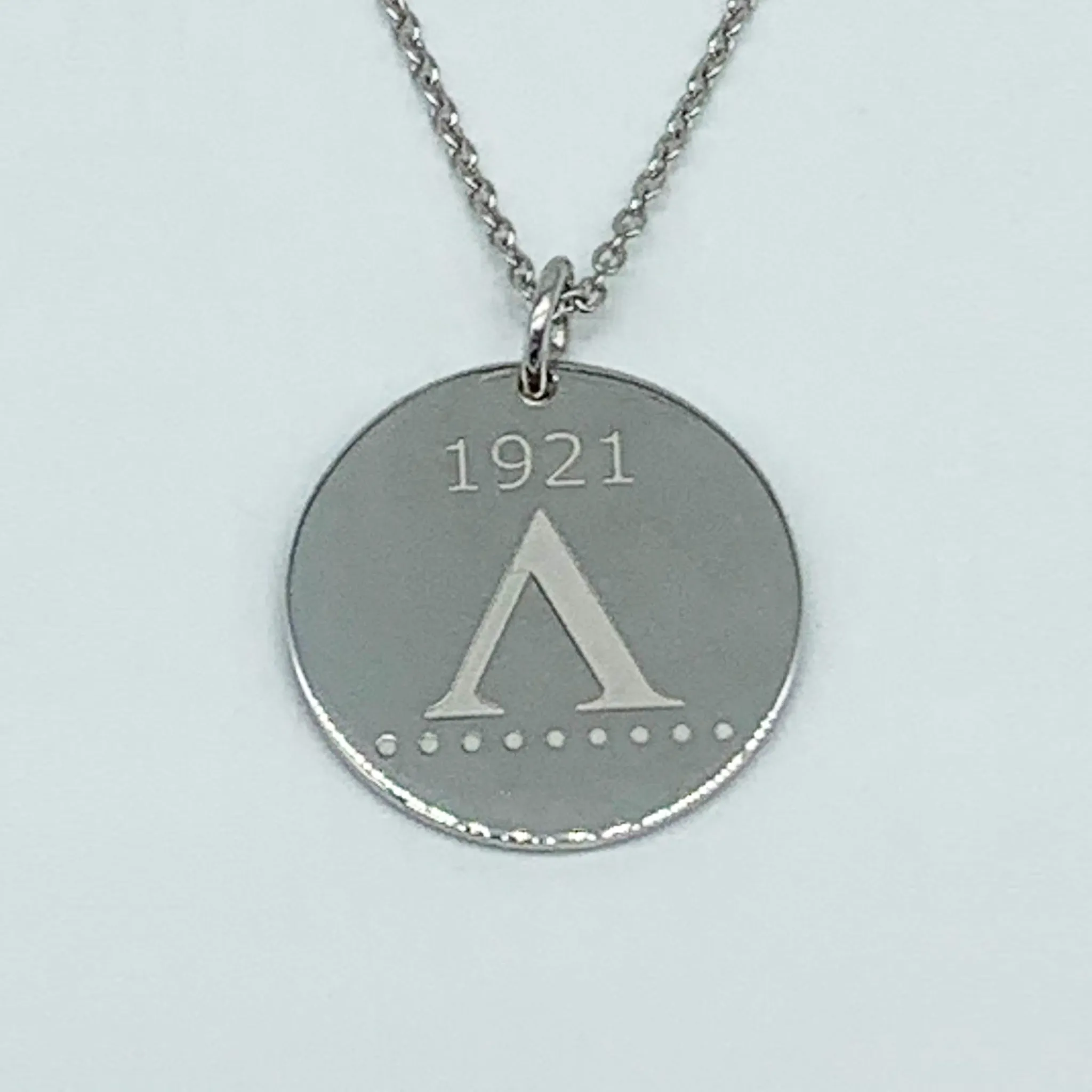 CA Custom 1921 Silver 9 Above Peace Circle Pendant (Rhodium white gold plated)