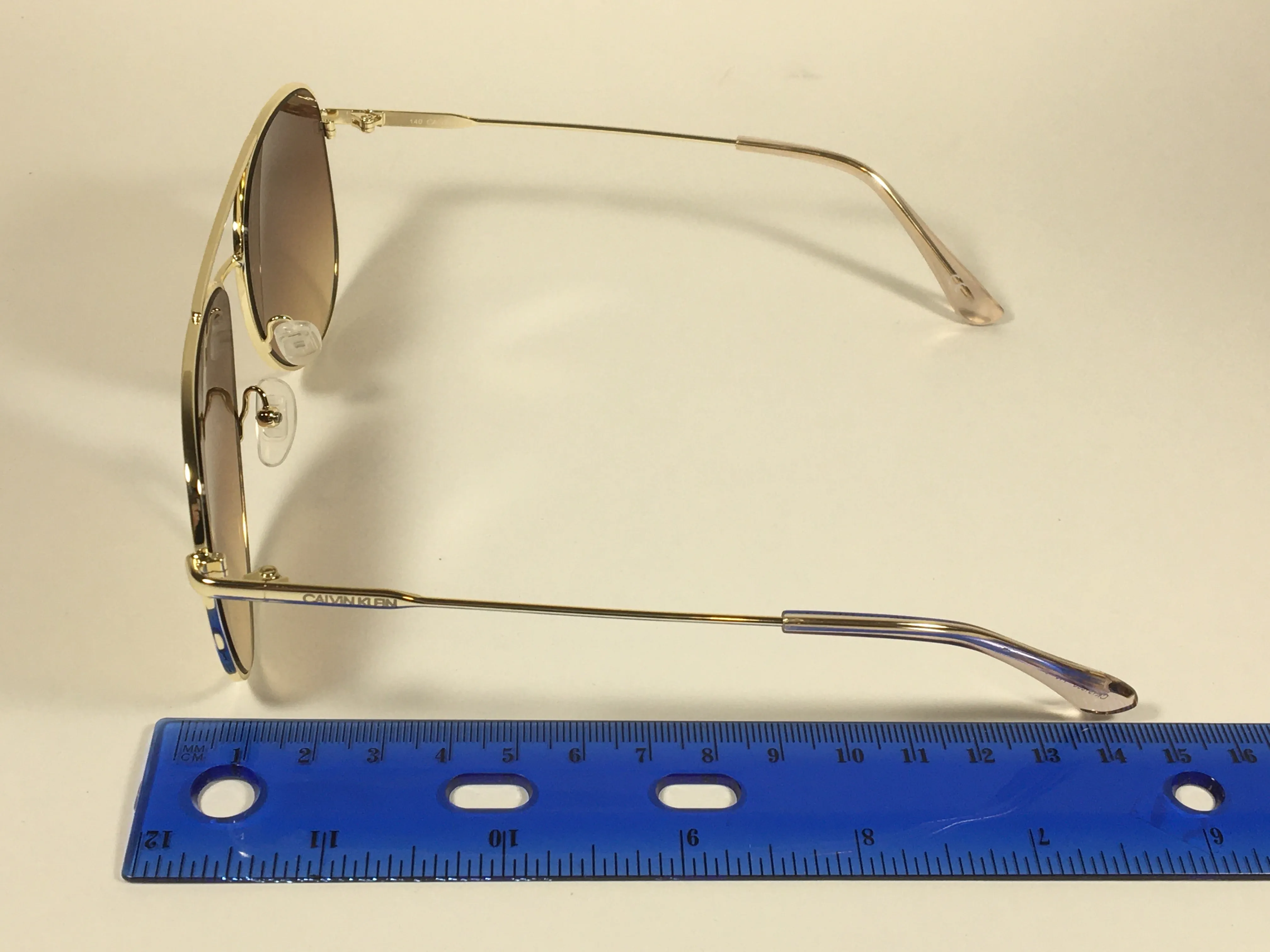 Calvin Klein Aviator Pilot Sunglasses CK19133S 716 Gold Frame Brown Gradient Lens