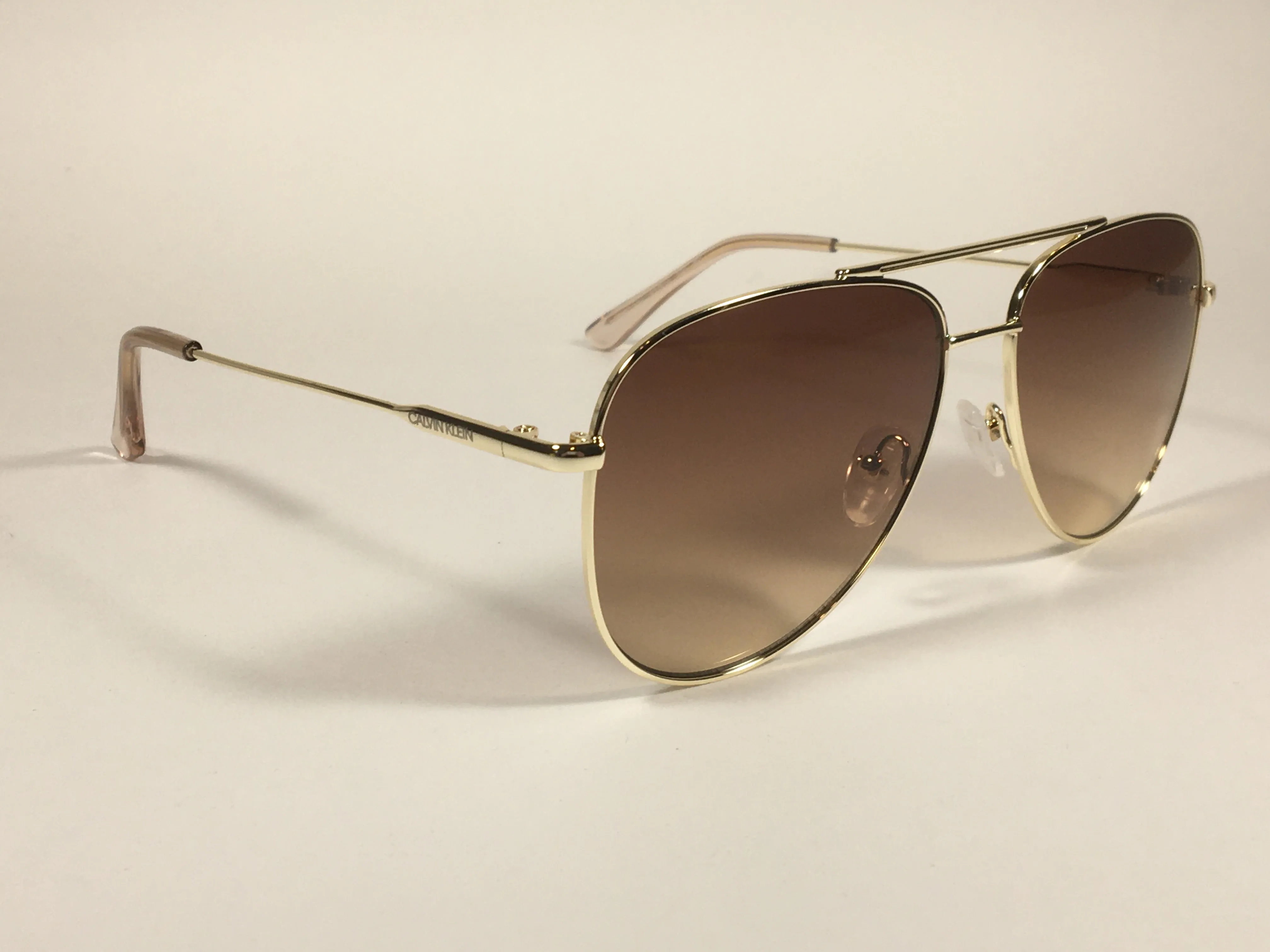 Calvin Klein Aviator Pilot Sunglasses CK19133S 716 Gold Frame Brown Gradient Lens