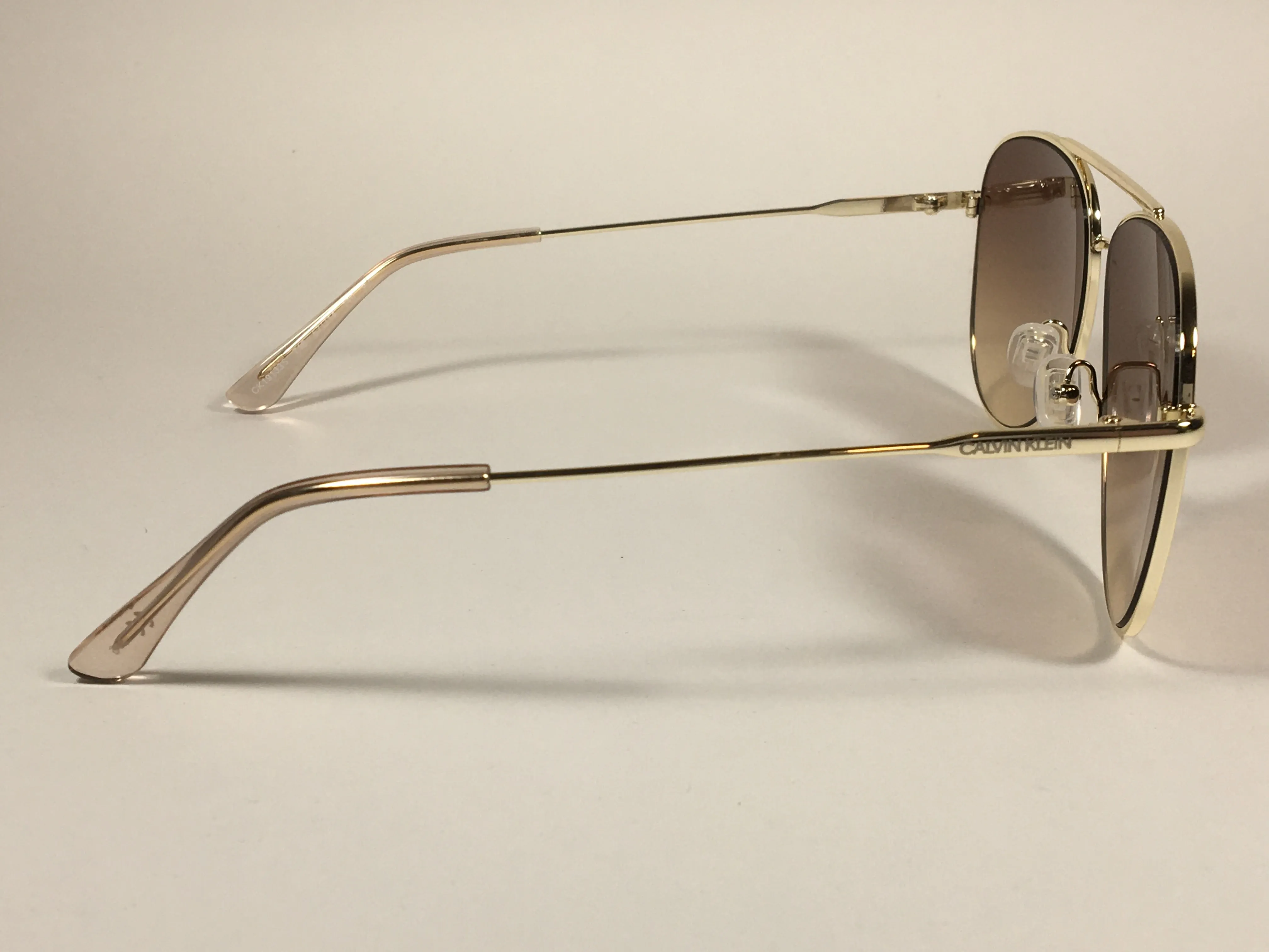 Calvin Klein Aviator Pilot Sunglasses CK19133S 716 Gold Frame Brown Gradient Lens