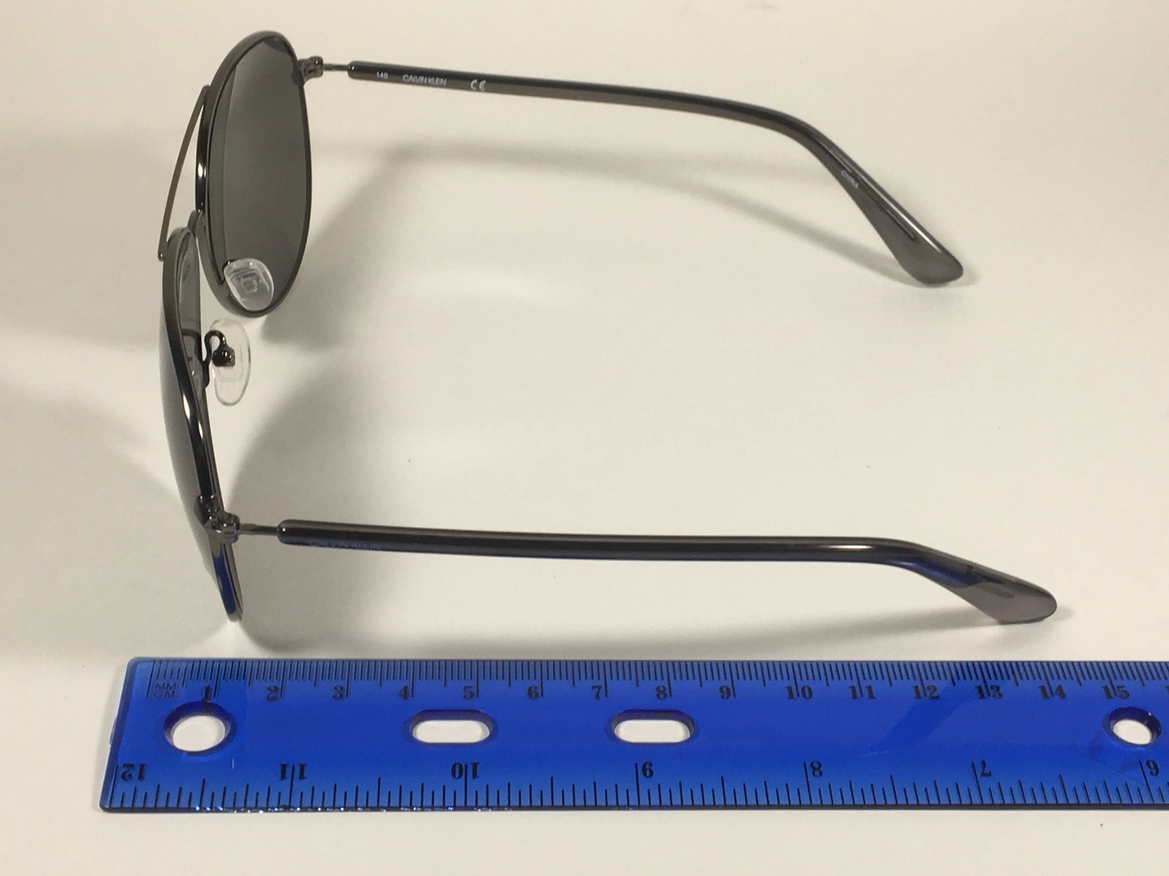 Calvin Klein Aviator Pilot Sunglasses CK19314S 008 Gunmetal Gray Green Lens